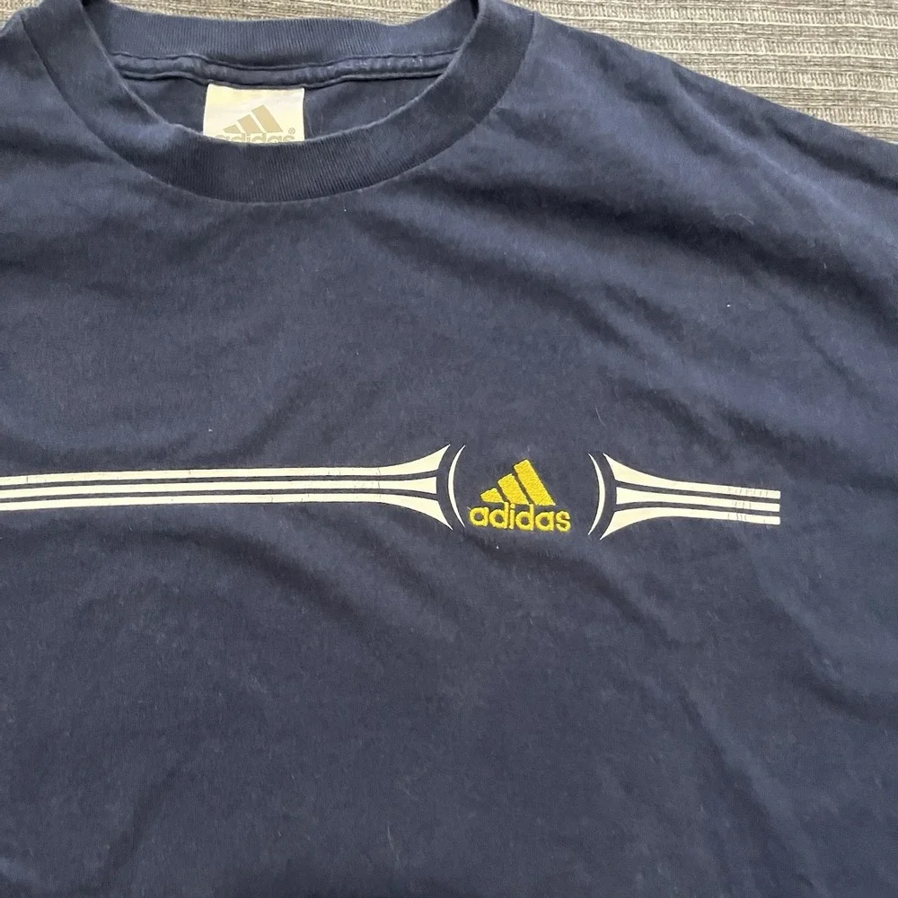 Vintage Adidas Sportswear Athletic Logo Embroidered T-Shirt Mens Xl Navy Y2K